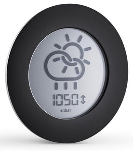 Cyfrowy barometr ES ∅8 cm czarny – obraz-1