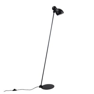 Czarna lampa podłogowa Ludo w stylu nowoczesnym z metalowym kloszem – grafika-1.