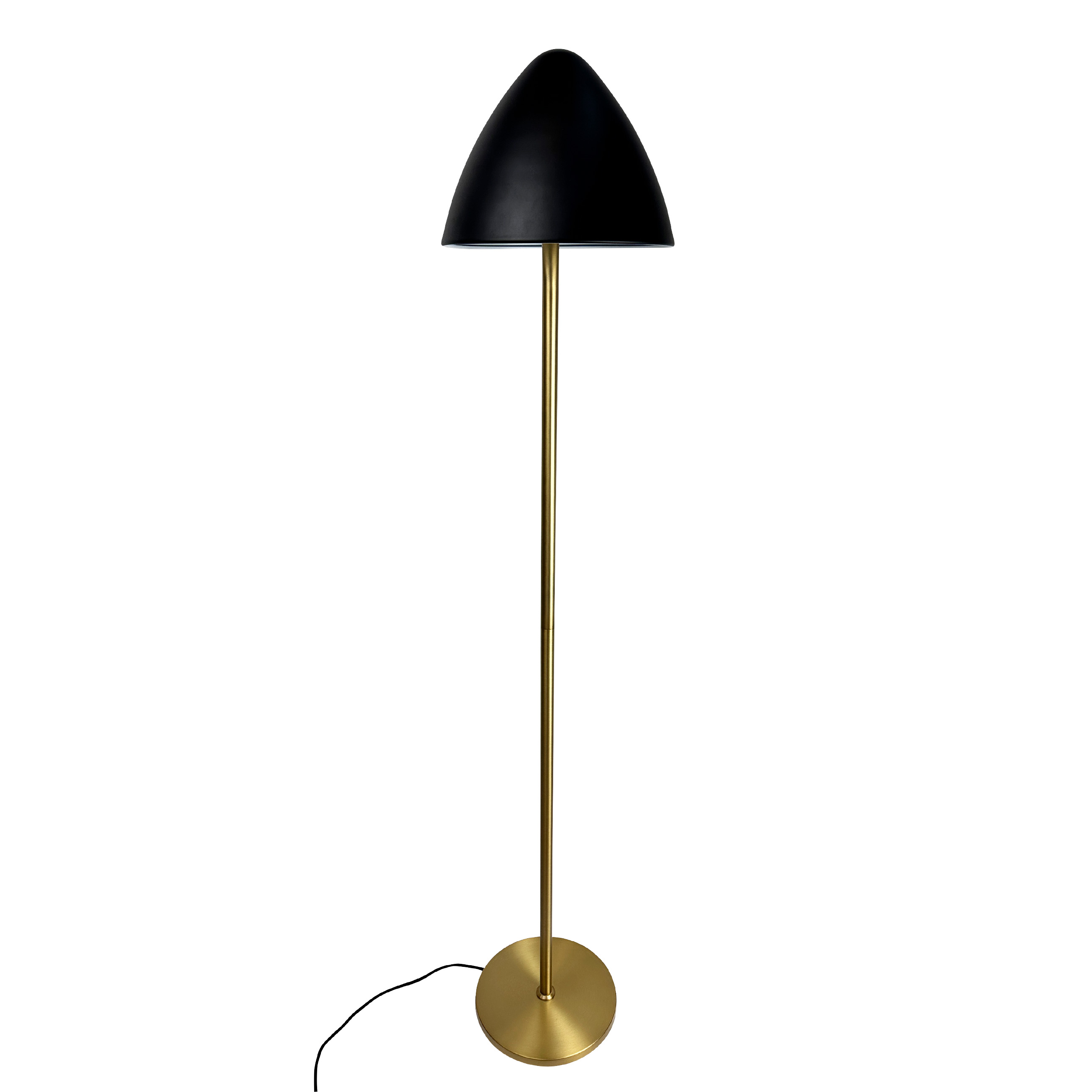 Czarna mosiężna lampa podłogowa OULU nowoczesny design elegancka oświetlenie do wnętrz – grafika-1.