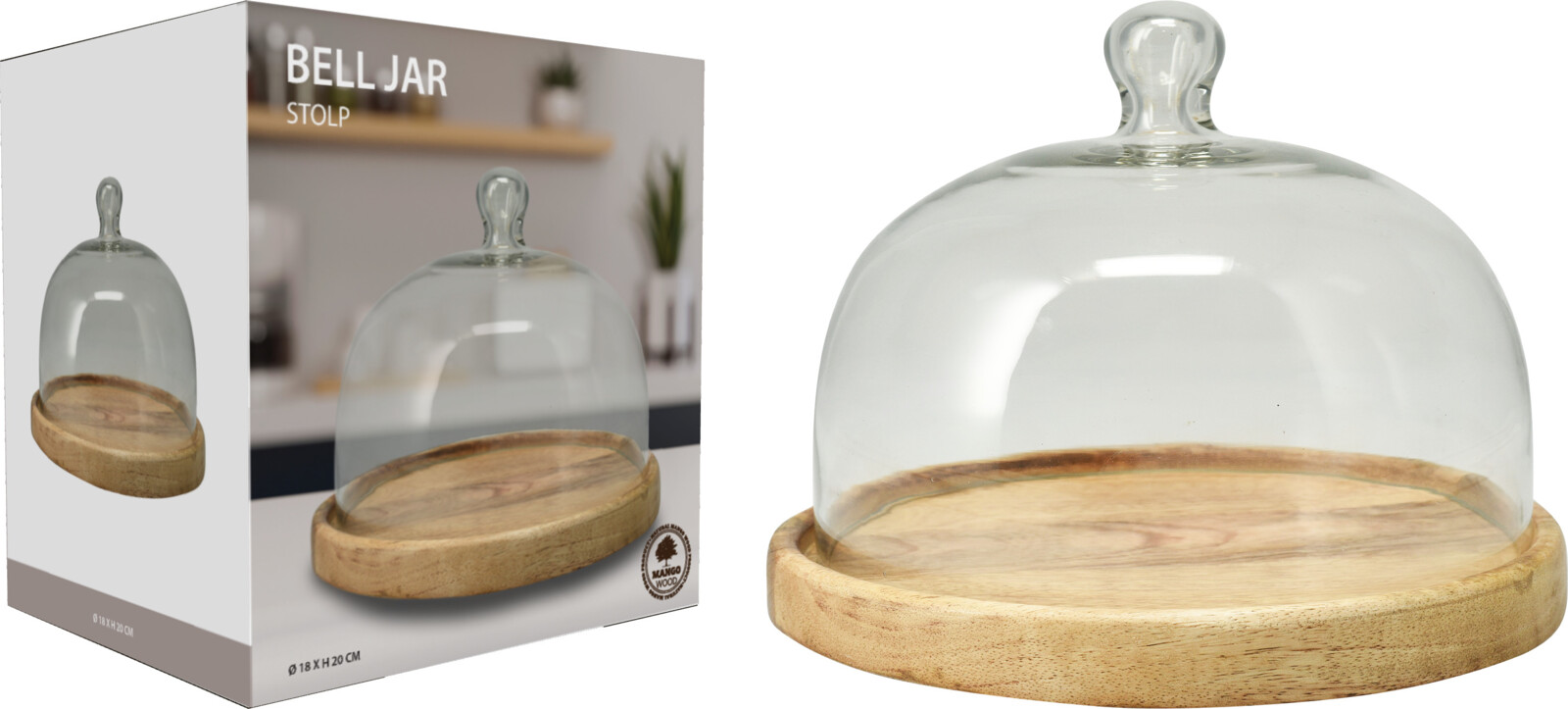 Дървен поднос за десерти с капак – изображение-1