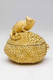 Dekor Skrin Lizard - Guld, 20cm – bild-1.