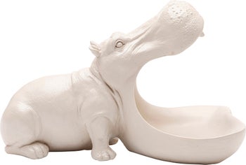 Skulptur Hungry Hippo - Flodhäst - Greige, 17 cm – bild-1.
