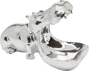 Ezüst Hungry Hippo Dekorációs Figura 17cm – kép-1.