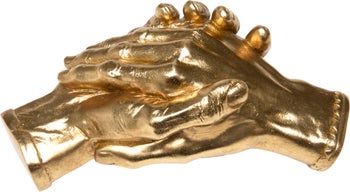 Skulptur Shake Hands - Guld, 25cm – bild-1.