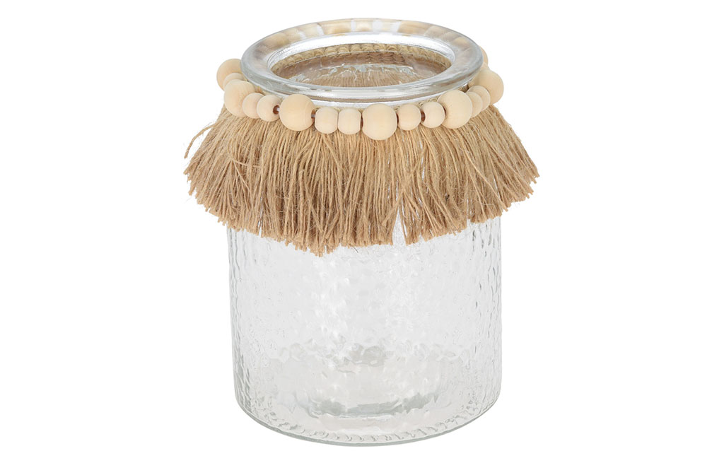 Деко буркан с ратанови детайли – изображение-1