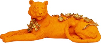 Figurka dekoracyjna Flower Leoard pomarańczowa 26cm – obraz-1