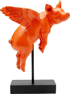 Narancs Flying Pig Dekorációs Figura 29cm – kép-1.
