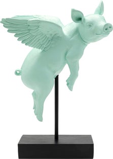 Dekoratyvinė skulptūrėlė Flying Pig Turquoise 29cm – paveikslėlis-1.
