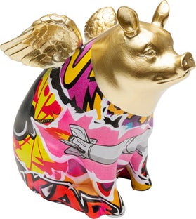Figurina decorativa Graffiti Flying Pig 16 cm – imagine-1.
