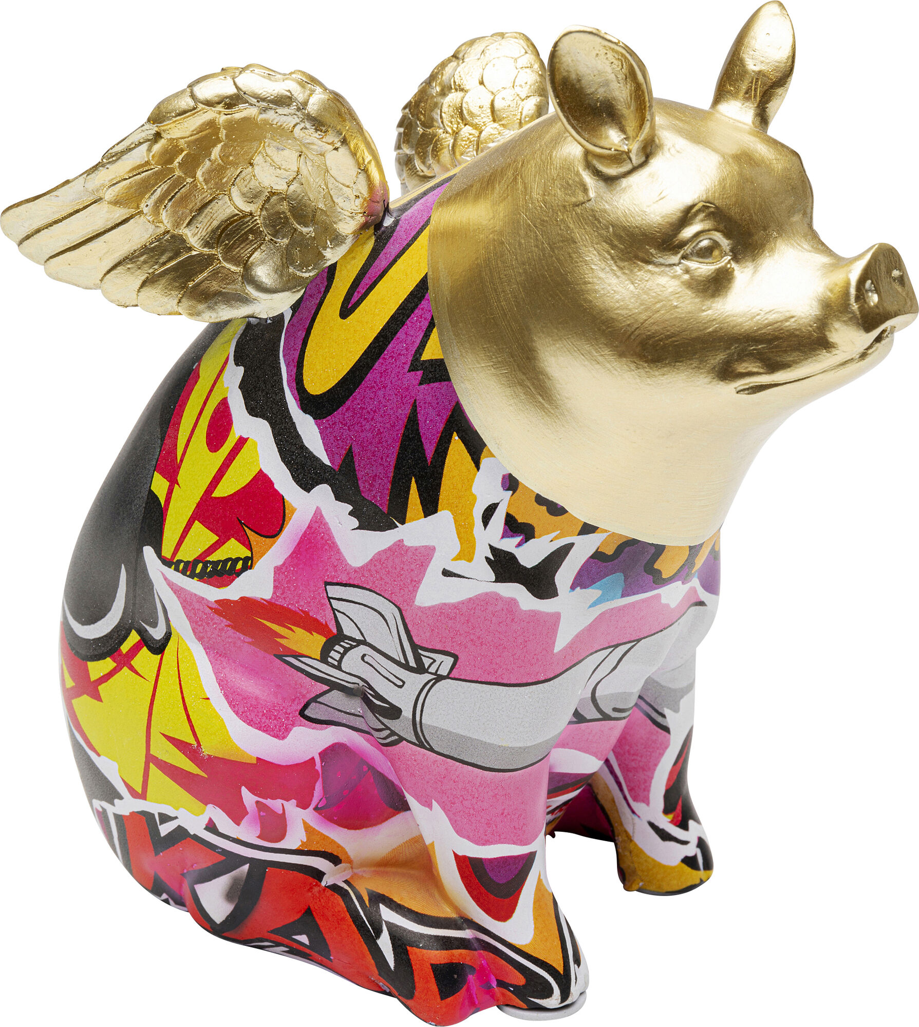 Figurka dekoracyjna Graffiti Flying Pig 16cm – obraz-1