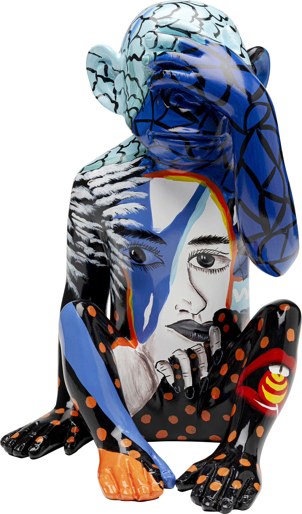 Figurka dekoracyjna Graffiti Monkey niebieska 39cm – obraz-1