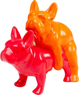 Dekorfigur Love Dogs - Hundar Rosa/Orange – bild-1.