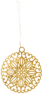 Dekoracja choinkowa metalowa złota Ø8 cm – obraz-1