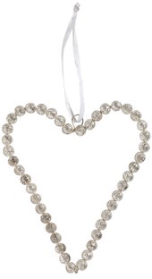 Dekoracja choinkowa srebrna serce 10x13 cm – obraz-1