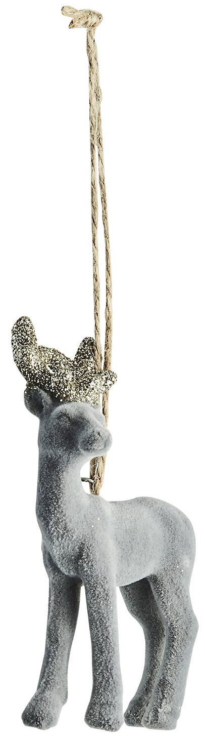 Dekoracja choinkowa szara sarna 6x3 cm – obraz-1