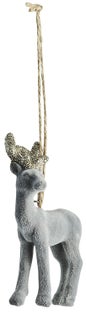 Dekoracja choinkowa szara sarna 6x3 cm – obraz-1