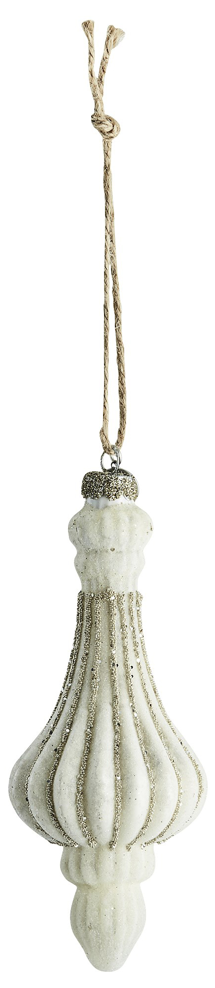 Dekoracja choinkowa szklana biała Ø7x16 cm – obraz-1