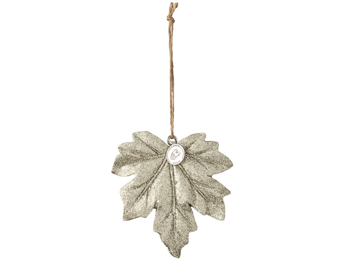 Dekoracja choinkowa Serafina Leaf 9x9 cm złota – obraz-1