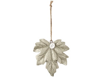 Dekoracja choinkowa Serafina Leaf 9x9 cm złota – obraz-1