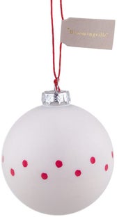 Dekoracja choinkowa szklana biała ∅8 cm – obraz-1