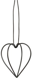 Dekoracja choinkowa metalowa czarna serce Ø9x11 cm – obraz-1