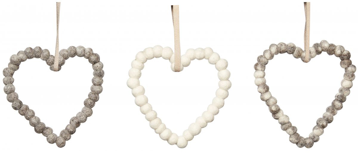 Dekoracja choinkowa aluminiowa biała serce 11x10 cm – obraz-1