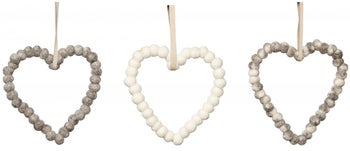 Dekoracja choinkowa aluminiowa biała serce 11x10 cm – obraz-1