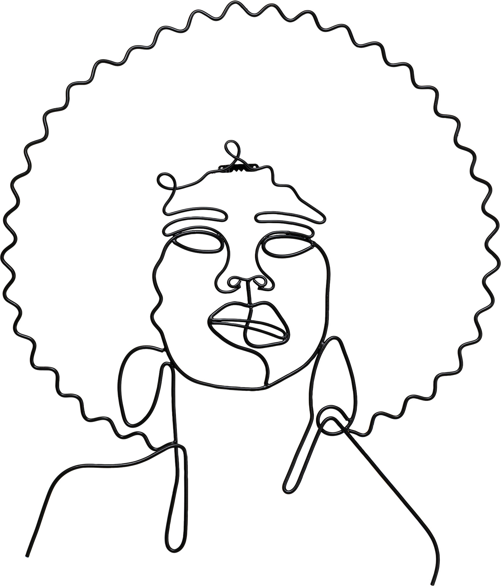 Декорация за стена Wire African Woman 50x57cm – изображение-1.