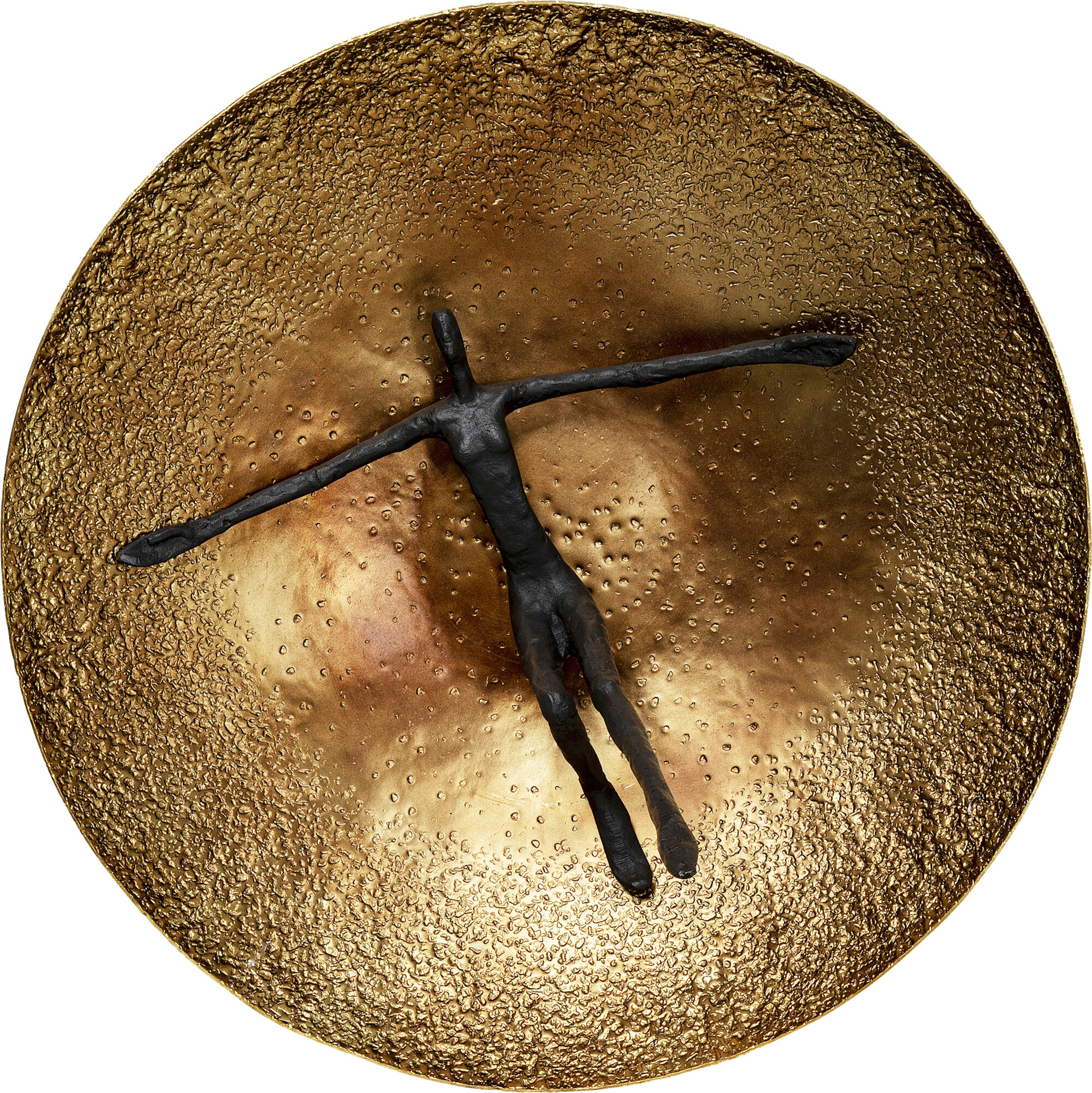 Dekoracja ścienna aluminiowa złoto-czarna Ø59 cm – obraz-1