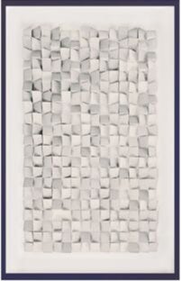Dekoracja ścienna biała rama czarna origami 74x104 cm – obraz-1