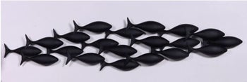 Väggdekoration School of Tuna - Svart, 181x41cm – bild-1.