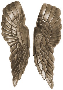 Antyczna brązowa dekoracja ścienna skrzydła anioła metalowo-aluminiowa – grafika-1.