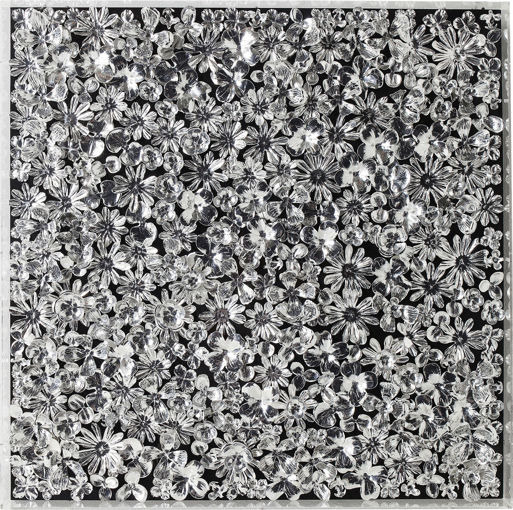 Dekoracja ścienna Frame Flower 100x100 cm srebrna – grafika-1.