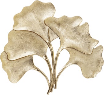 Dekoracja ścienna aluminiowa złota miłorząb 72x4 cm – obraz-1