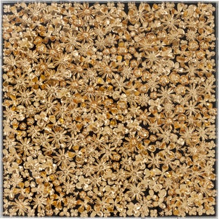 Sieninė dekoracija Gold Flower 120x120cm – paveikslėlis-1.