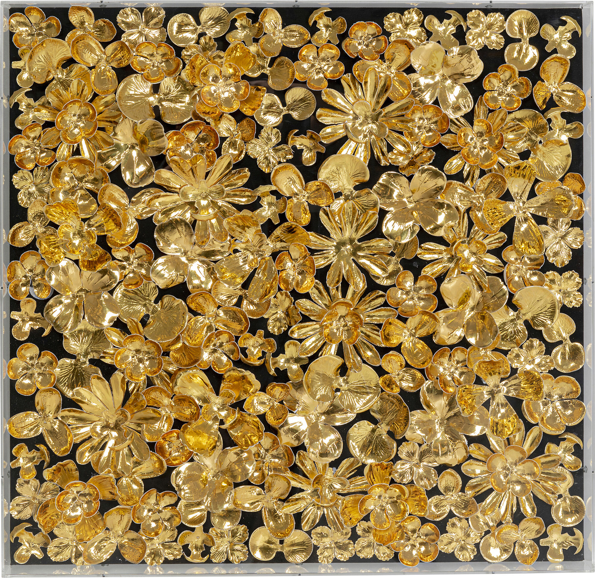 Sieninė dekoracija Gold Flower 60x60cm – paveikslėlis-1.