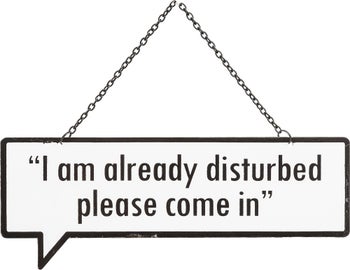 Dekoracja ścienna I am already disturbed... 26x10 cm biało-czarna – obraz-1