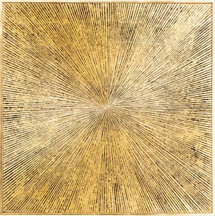 Tavla Illumino - Struktur i Matt Guldfinish, 120x120cm – bild-1.