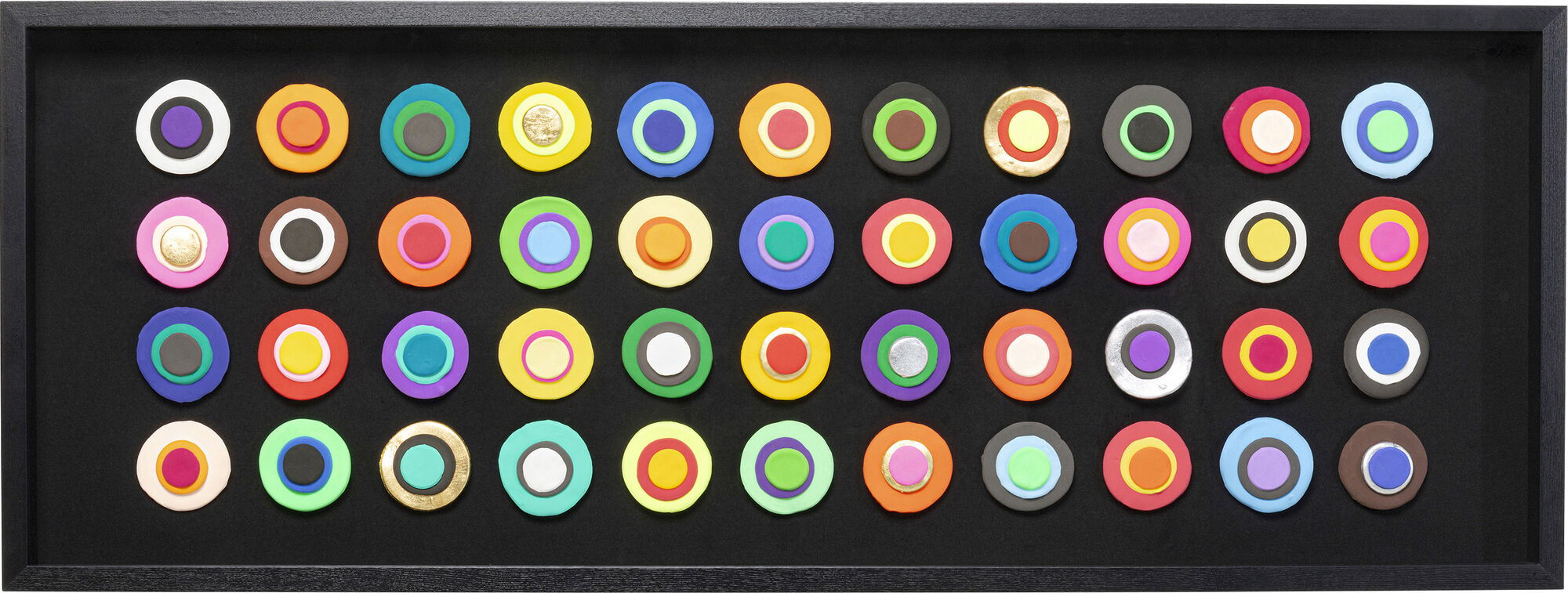 Dekoracja ścienna kolorowa terakota rama czarna 160x60 cm – obraz-1