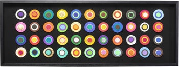 Dekoracja ścienna kolorowa terakota rama czarna 160x60 cm – obraz-1
