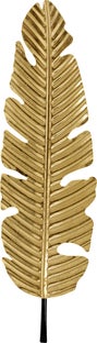 Dekoracja ścienna metalowa złota liść 26x2 cm – obraz-1