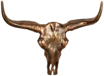 Dekoracja ścienna czaszka byka metalowo-aluminiowa miedziana w stylu nowoczesnym – grafika-1.
