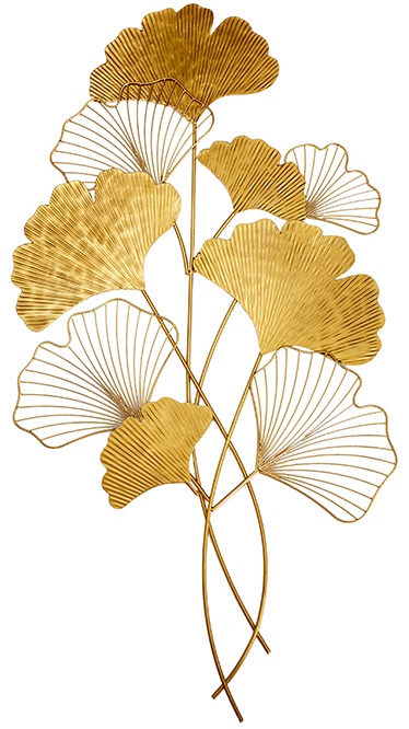 Złota dekoracja ścienna Miłorząb Invicta Interior z nowoczesnym stylem – grafika-1.