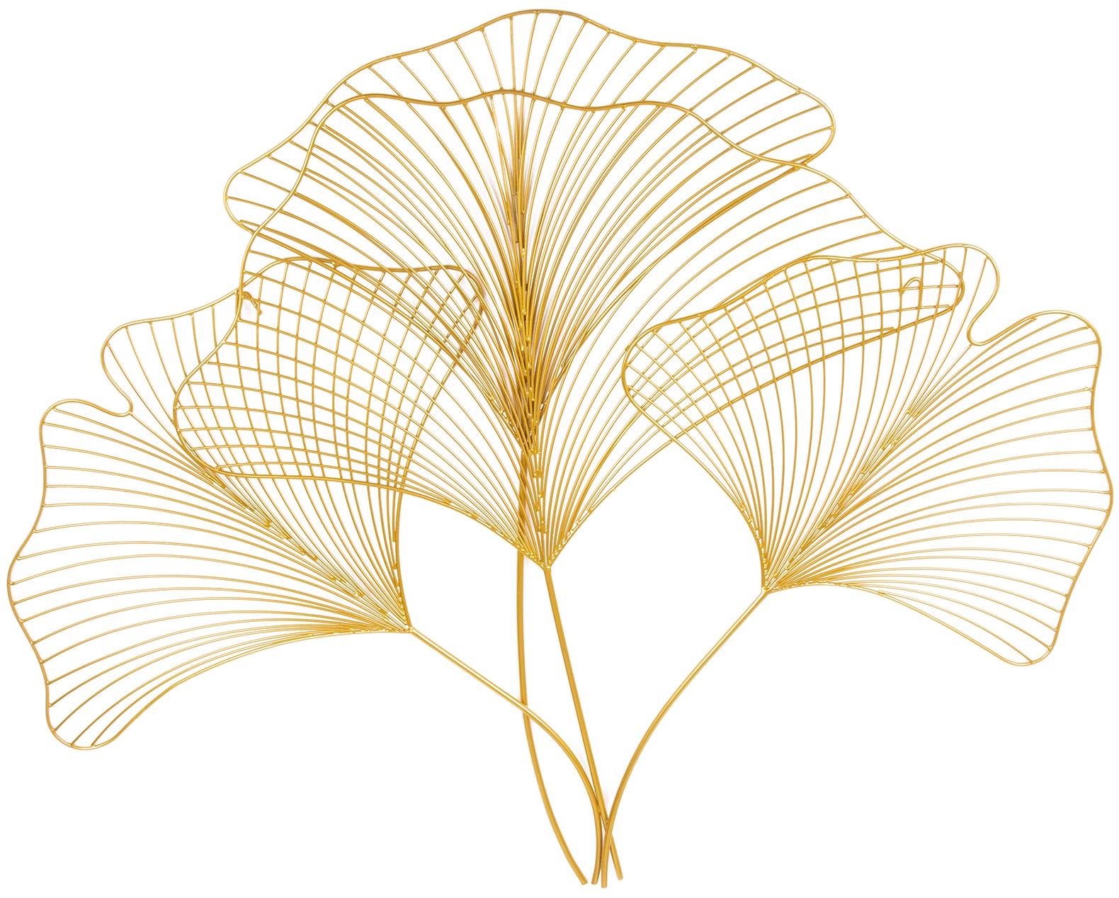 Dekoracja ścienna Miłorząb metalowa złota 90x76 cm – grafika-1.