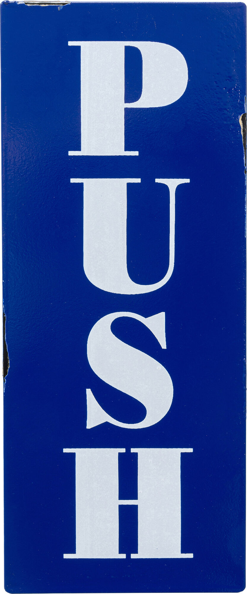 Dekoracja ścienna metalowa niebiesko-biała 12x28 cm – obraz-1