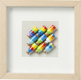 Dekoracja ścienna drewniana kolorowa 31x3 cm – obraz-1