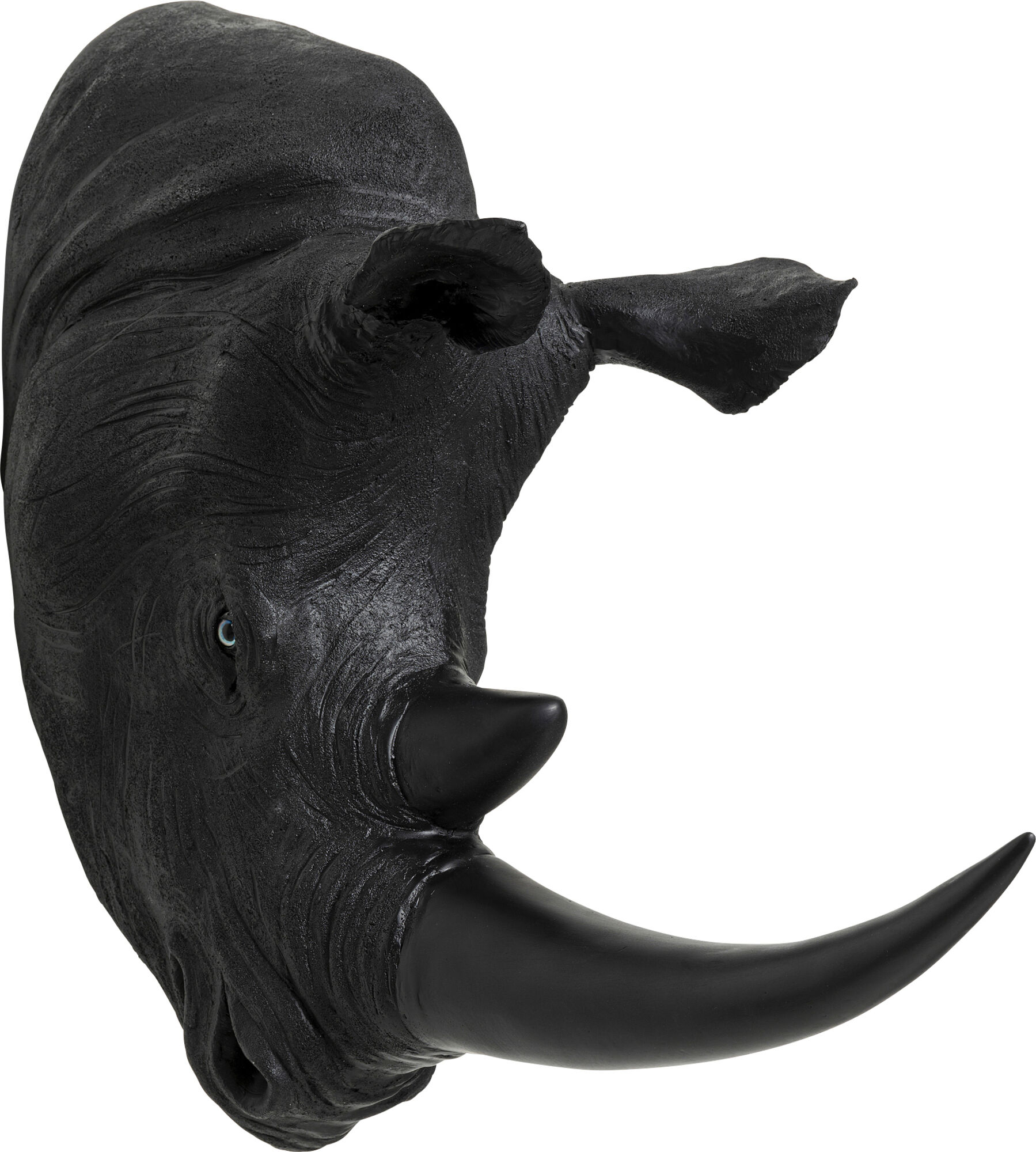 Deco pared Rhino Head Antique negro 22x43cm – Imagen-1.