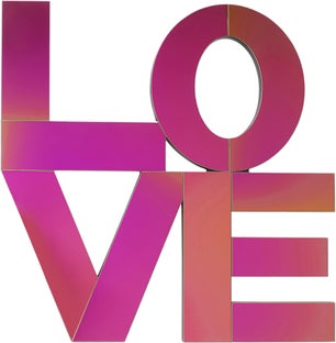 Dekoracja ścienna szkło lustrzane napis LOVE 90x90 cm – obraz-1