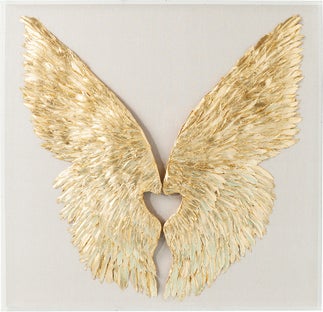 Arany És Fehér Wings Fali Dekor 120X120cm – kép-1.