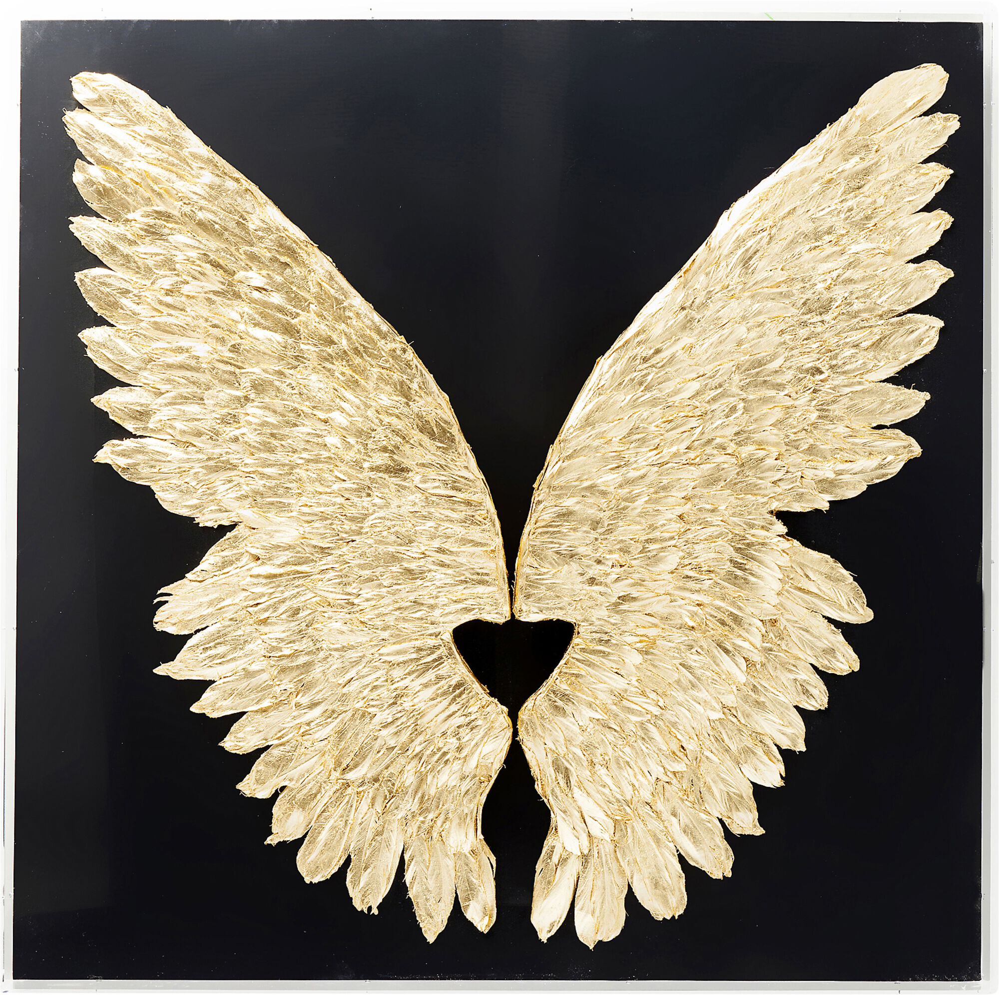 Стенна декорация Wings Gold Black 120x120cm – изображение-1.